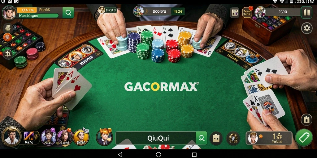 Screenshot gameplay dari GACORMAX yang menunjukkan suasana seru permainan QiuQiu.