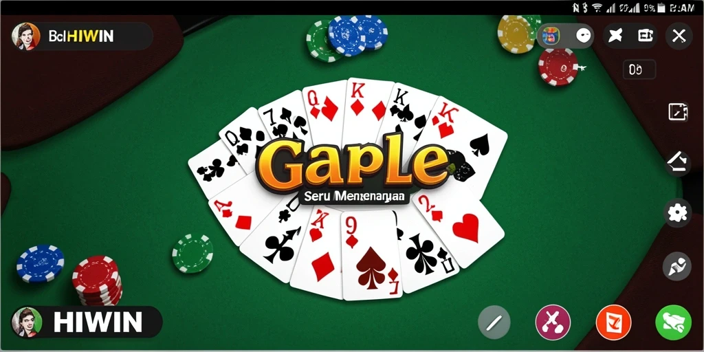 Tangkapan layar gameplay HIWIN yang menampilkan suasana seru Gaple.