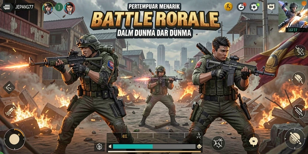 Gameplay seru yang menegangkan dalam pertempuran Battle Royale.