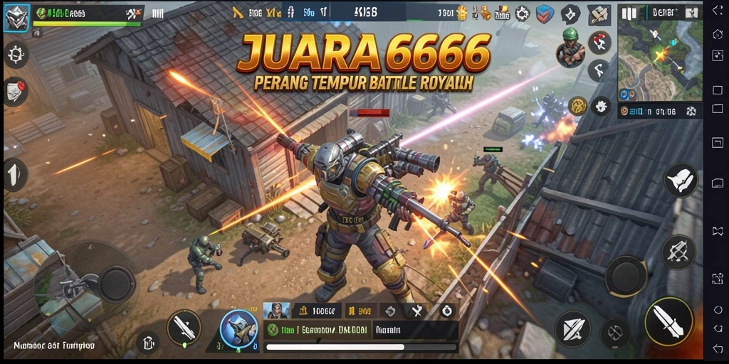 Tampilan gameplay JUARA666 yang mendebarkan dan penuh aksi Battle Royale.