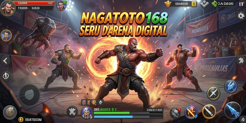 Tangkapan layar NAGATOTO168 menampilkan pertarungan seru antara karakter utama.