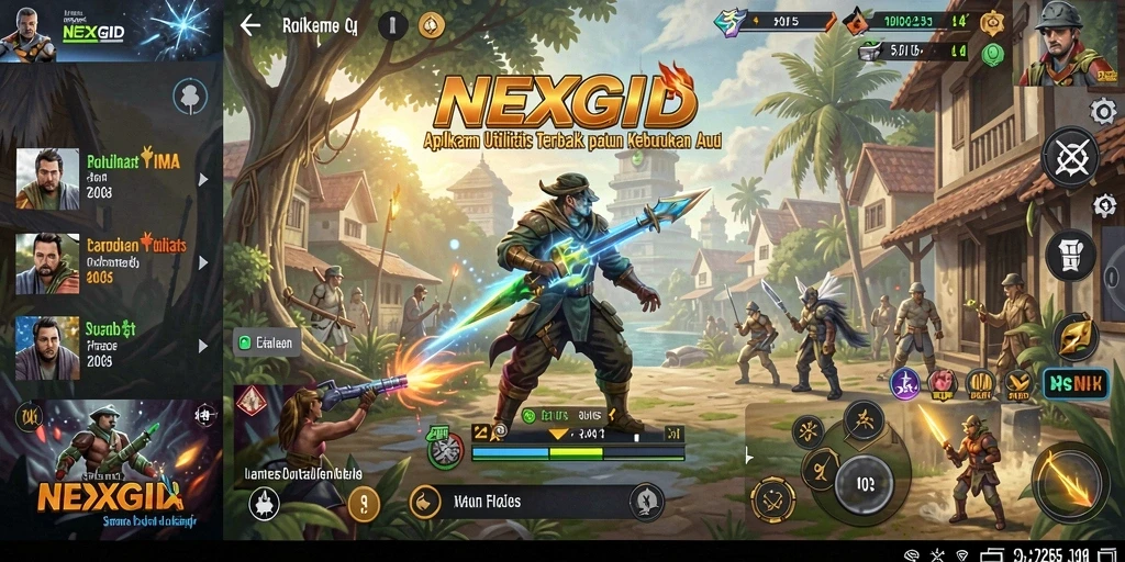 Screenshot utama NEXGID menampilkan antarmuka aplikasi utilitas yang modern.