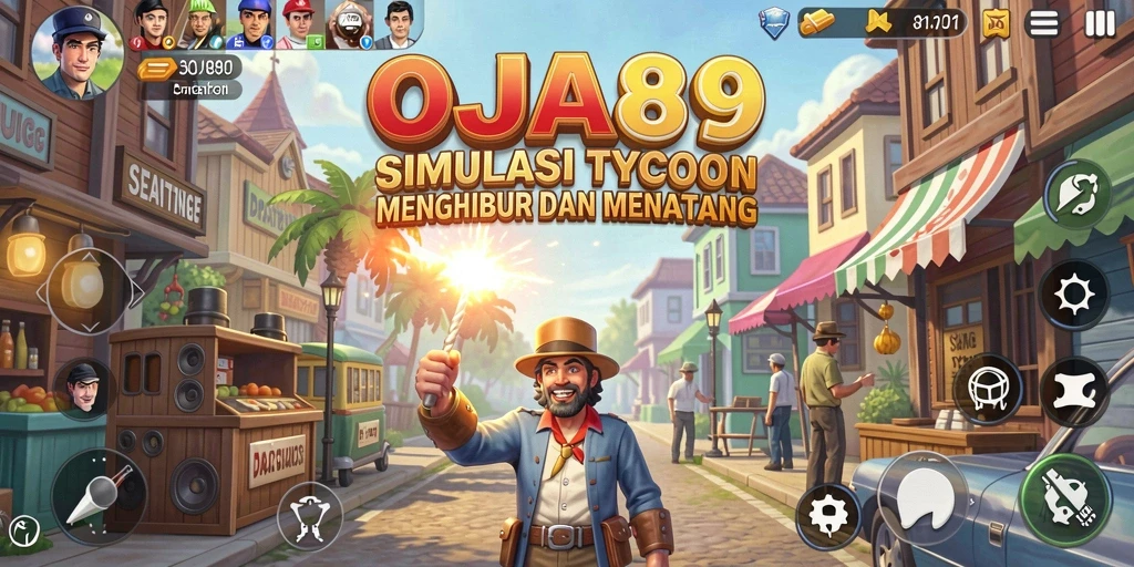 Tampilan gameplay OJA89 menampilkan manajemen bisnis yang menarik.