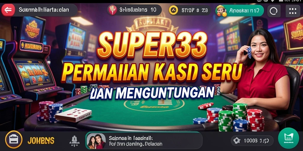Screenshot SUPER33 menampilkan aksi seru dalam permainan kasino.